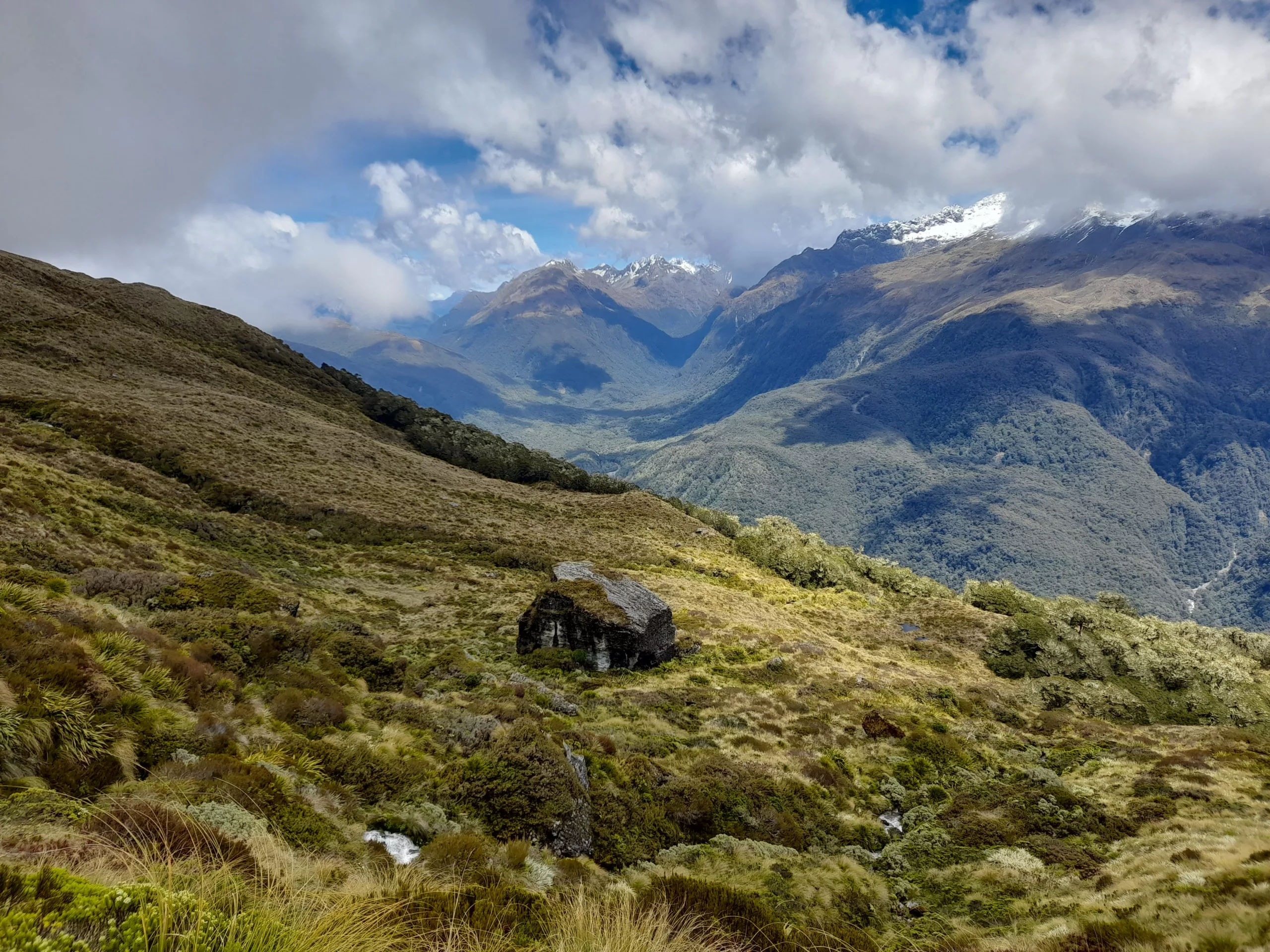 View on day 2 from Harris Saddle (a little cloudy)