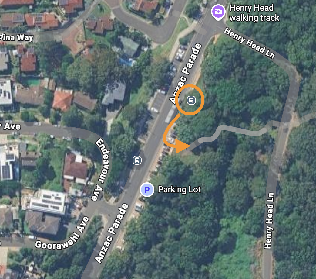 Map of starting the Henry's Head Track